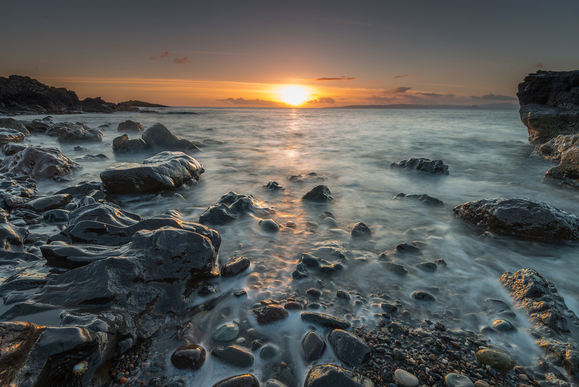 Dunure Rocks 
 Dunure Rocks at Sunset 
 Keywords: Ayrshire, Dunure, Scotland, beach, coast, evening, landscapes, rocks, sea, seascapes, shore, sunset